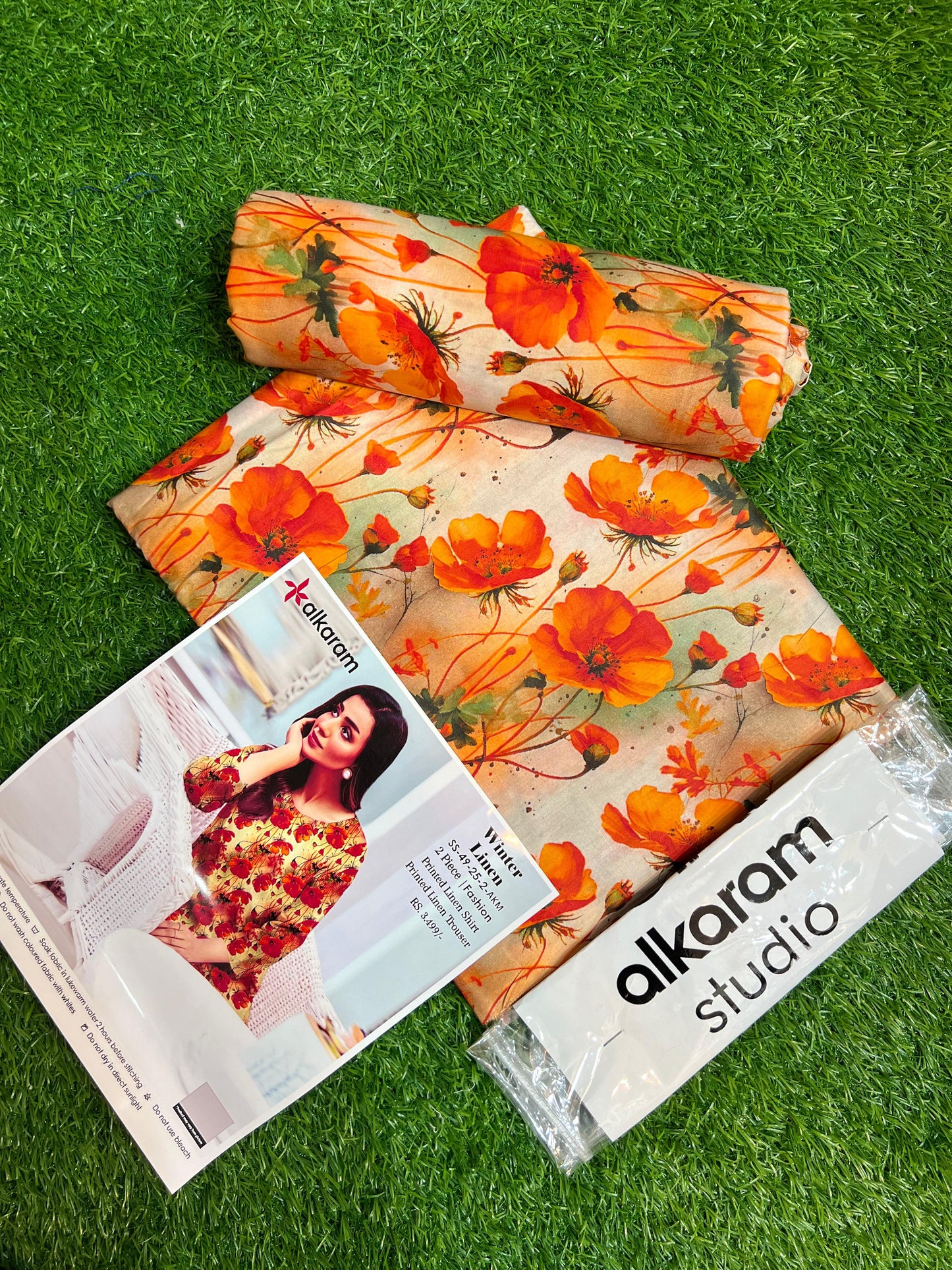 AL KARAM LINEN TWO PIECE ALLOVER