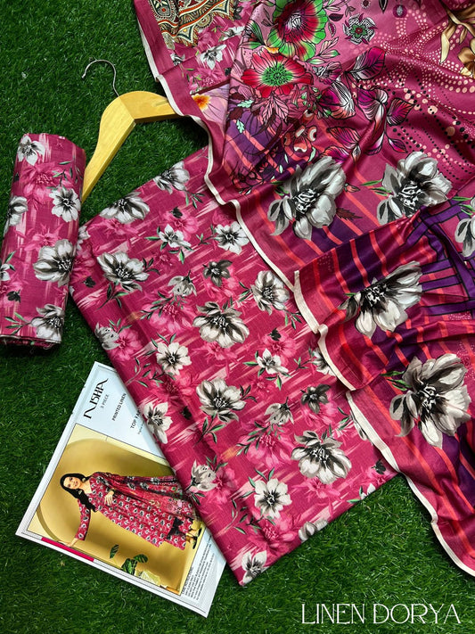 NISHAT DORYA LINEN THREE PIECE