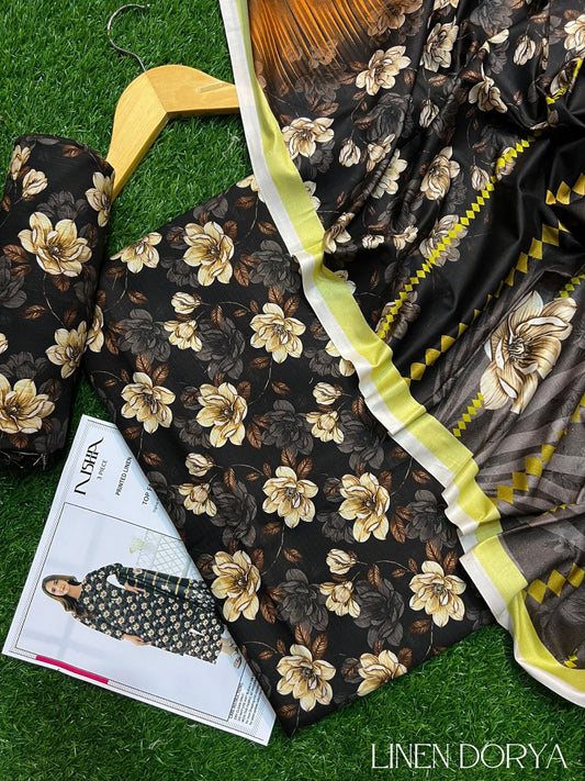 NISHAT DORYA LINEN THREE PIECE