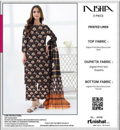 NISHAT DORYA LINEN THREE PIECE