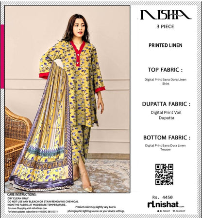 NISHAT DORYA LINEN THREE PIECE
