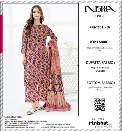 NISHAT DORYA LINEN THREE PIECE