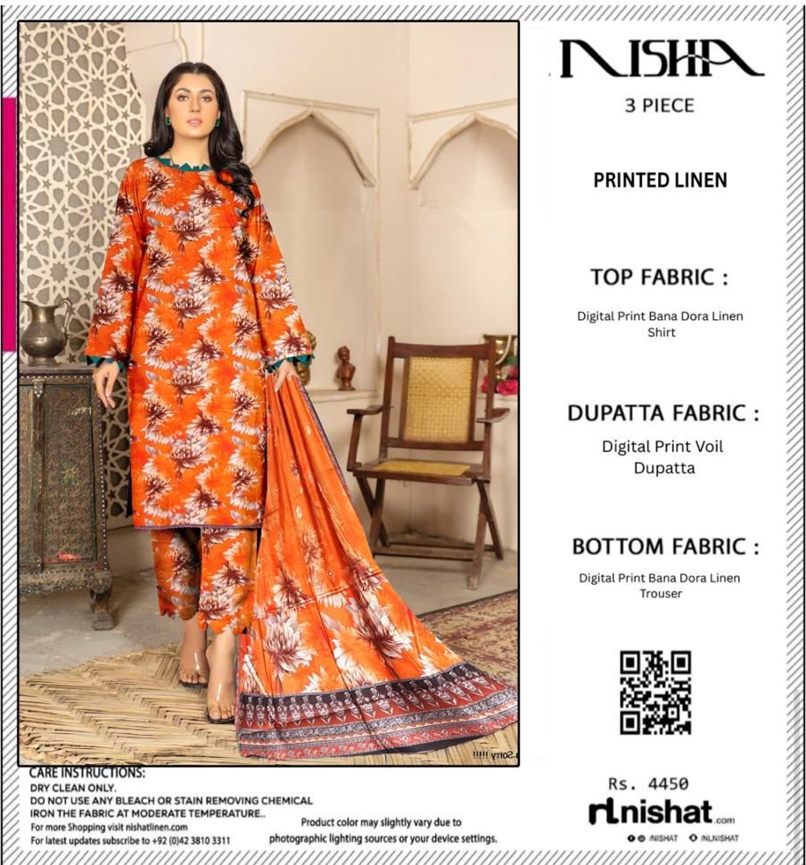 NISHAT DORYA LINEN THREE PIECE