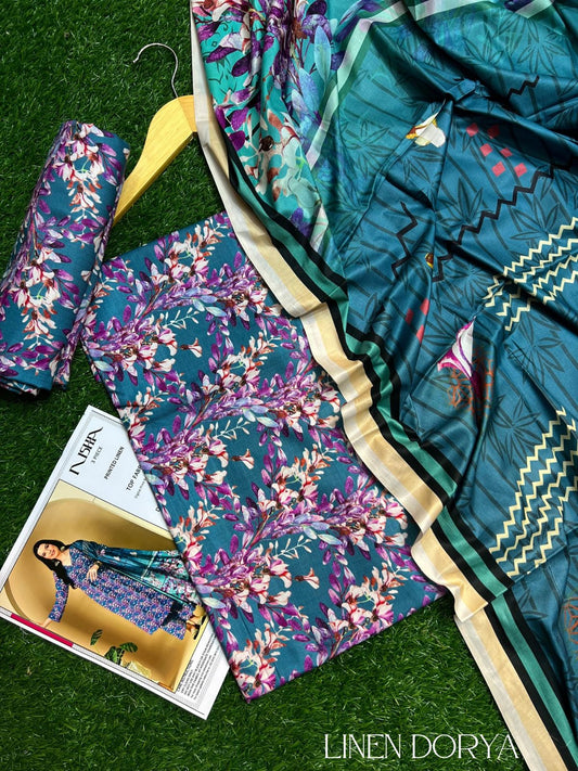 NISHAT DORYA LINEN THREE PIECE