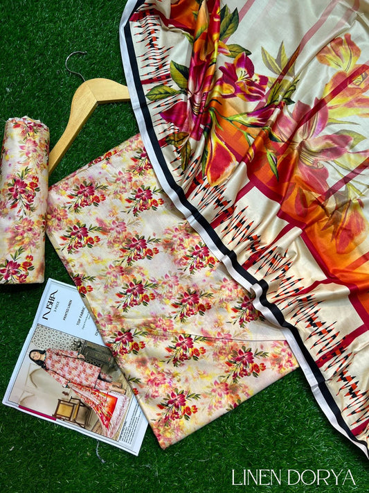 NISHAT DORYA LINEN THREE PIECE