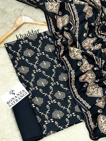 BONANZA SATRANGI KHADDAR THREE PIECE
