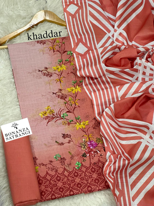 BONANZA SATRANGI KHADDAR THREE PIECE
