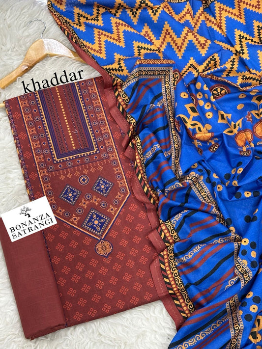 BONANZA SATRANGI KHADDAR THREE PIECE