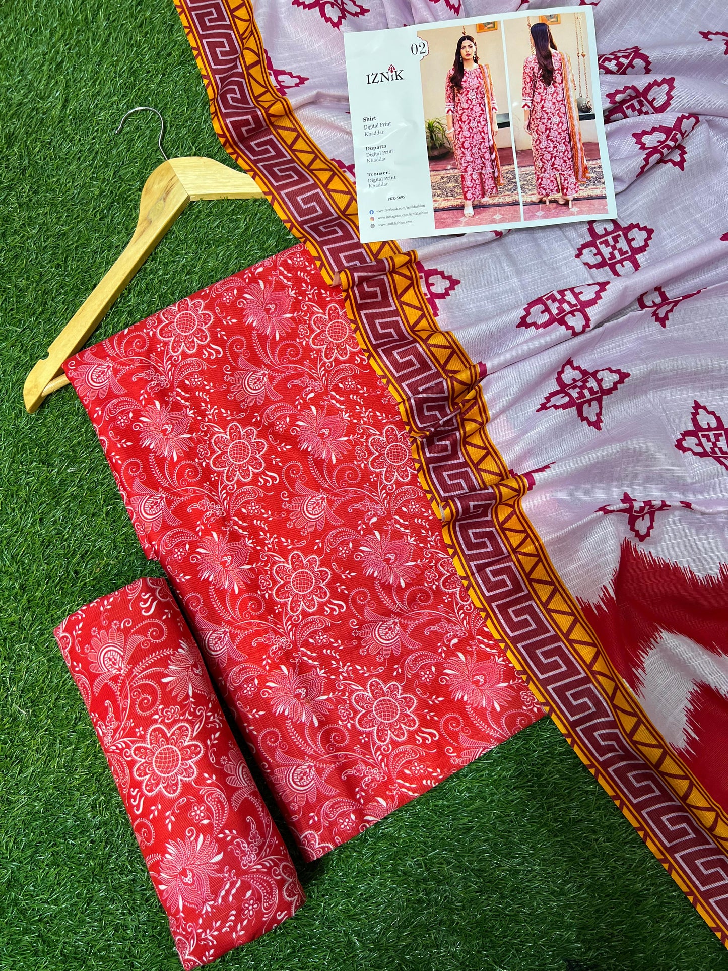 IZNIK KHADDAR THREE PIECE