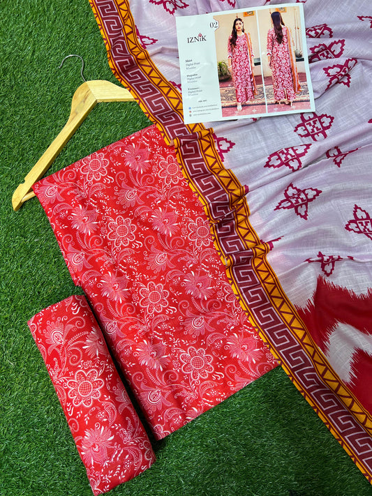 IZNIK KHADDAR THREE PIECE