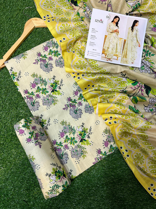 IZNIK KHADDAR THREE PIECE