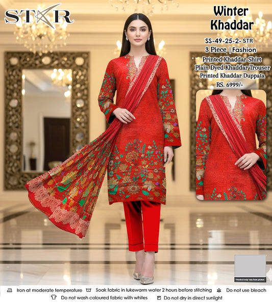 STAR KHADDAR THREE PIECE