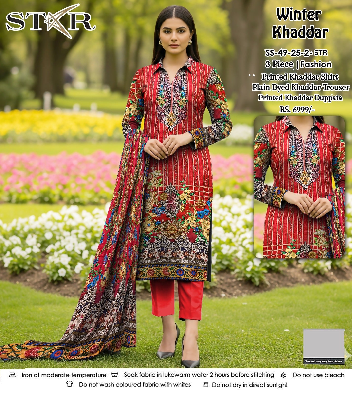 STAR KHADDAR THREE PIECE