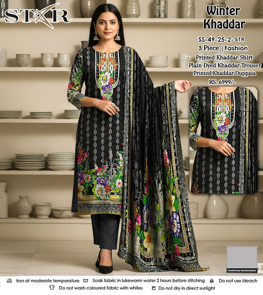 STAR KHADDAR THREE PIECE