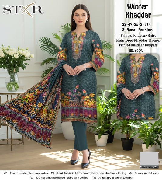 STAR KHADDAR THREE PIECE