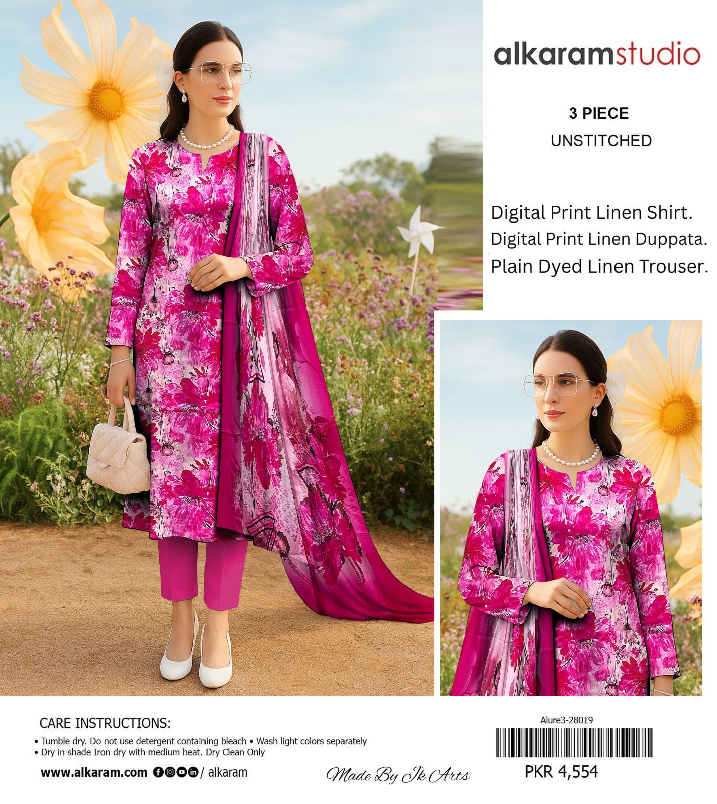 AL KARAM LINEN THREE PIECE