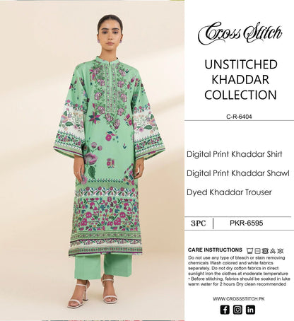 CROSS STICH KHADDAR THREE PIECE