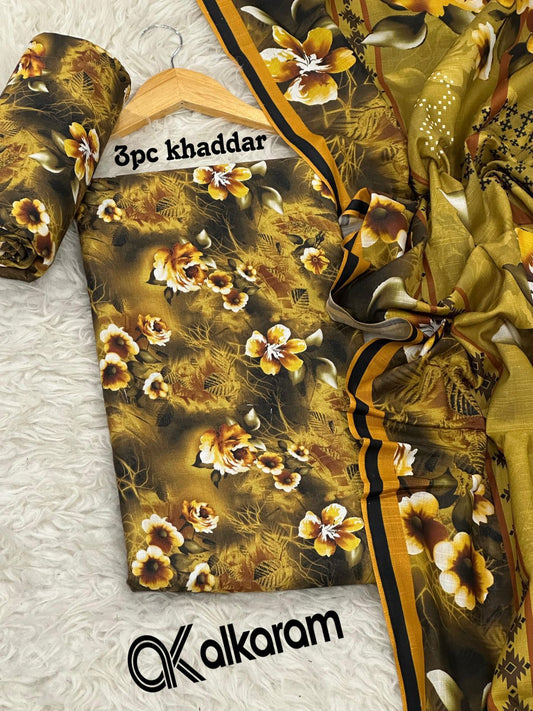 AL KARAM KHADDAR THREE PIECE
