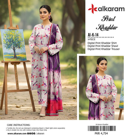 AL KARAM KHADDAR THREE PIECE