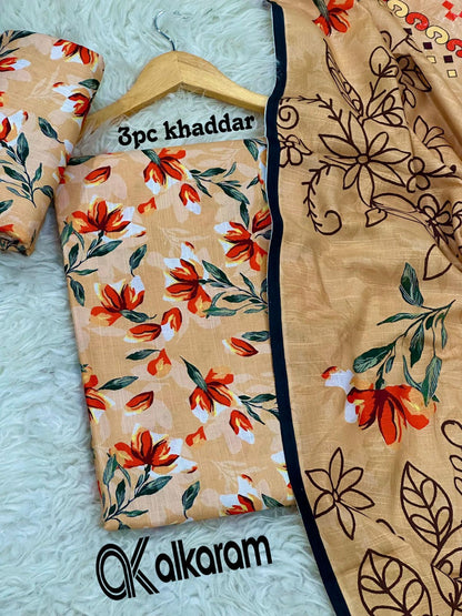 AL KARAM KHADDAR THREE PIECE