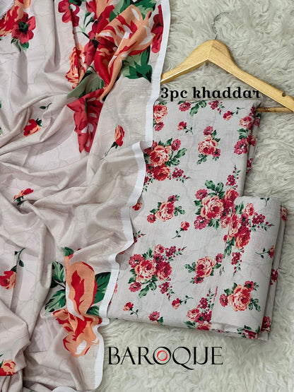 BAROQUE KHADDAR THREE PIECE