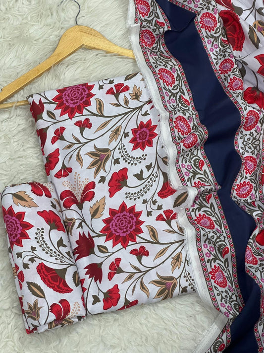 KHAADI LINEN VISCOSE THREE PIECE