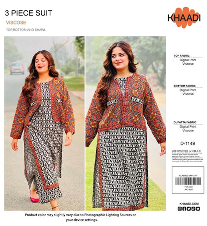 KHAADI LINEN VISCOSE THREE PIECE