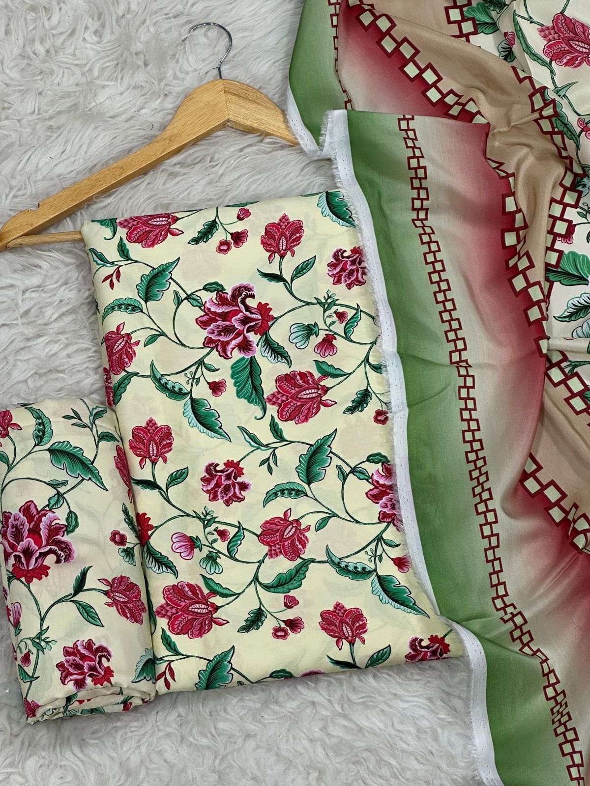 KHAADI LINEN VISCOSE THREE PIECE