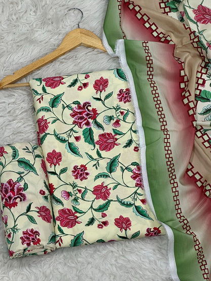 KHAADI LINEN VISCOSE THREE PIECE