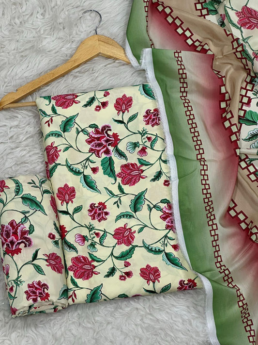 KHAADI LINEN VISCOSE THREE PIECE