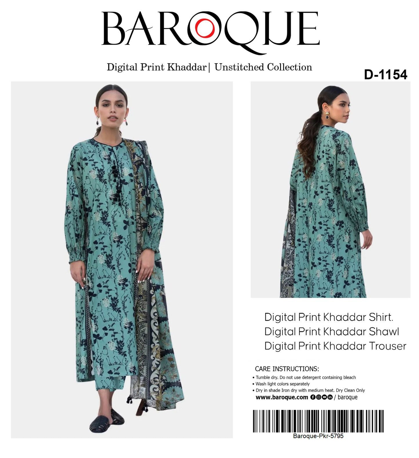 BAROQUE KHADDAR THREE PIECE