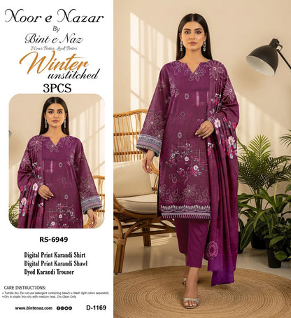 NOOR E NAZAR BINT E NAZ KORANDI THREE PIECE
