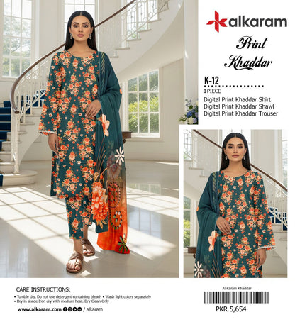 AL KARAM KHADDAR THREE PIECE