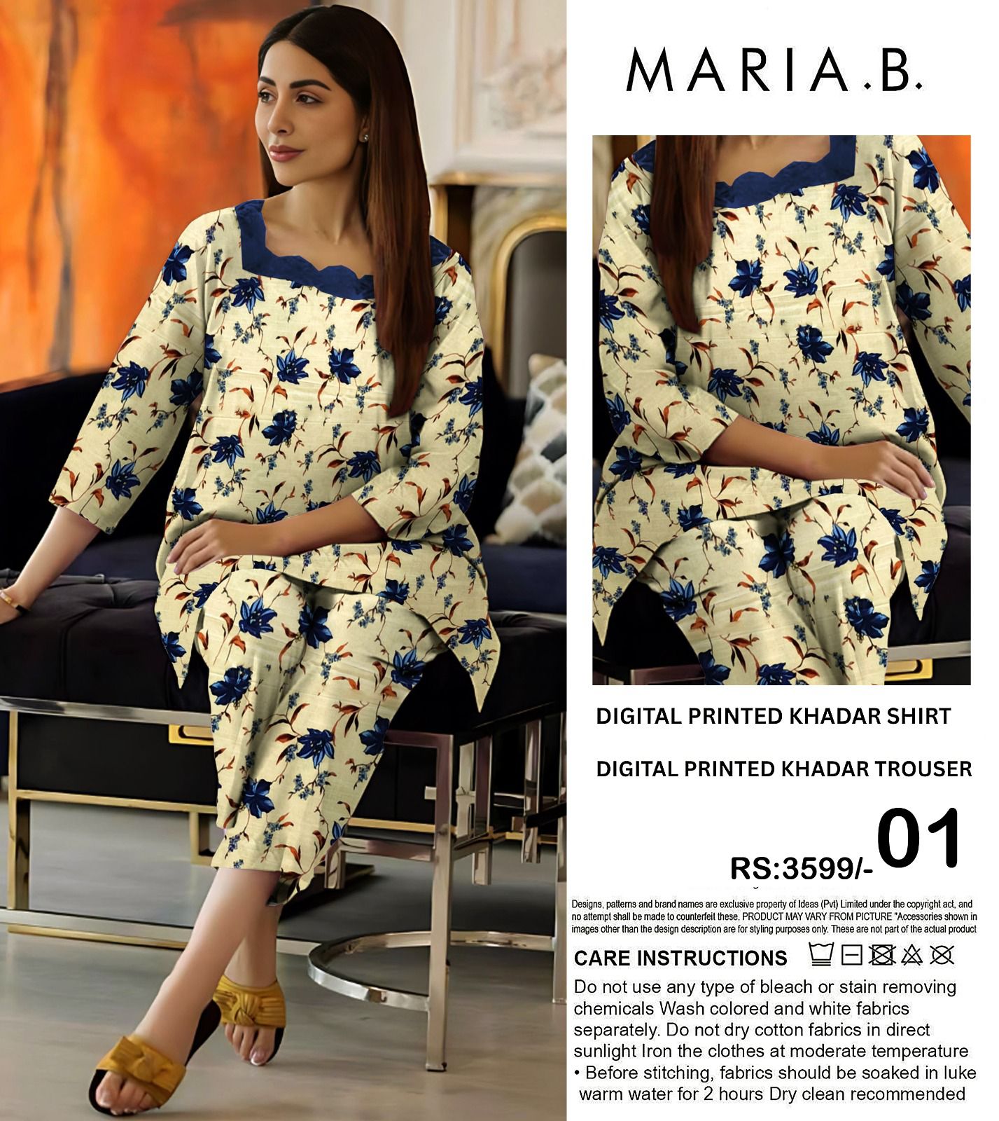 MARIA.B KHADDAR TWO PIECE