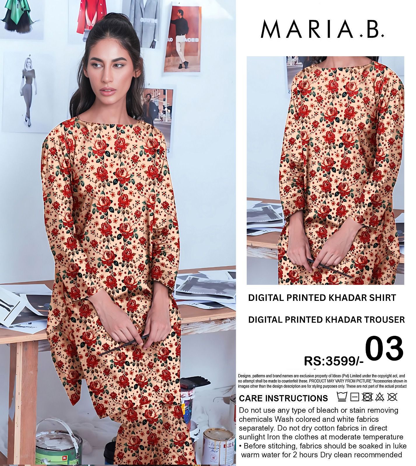 MARIA.B KHADDAR TWO PIECE