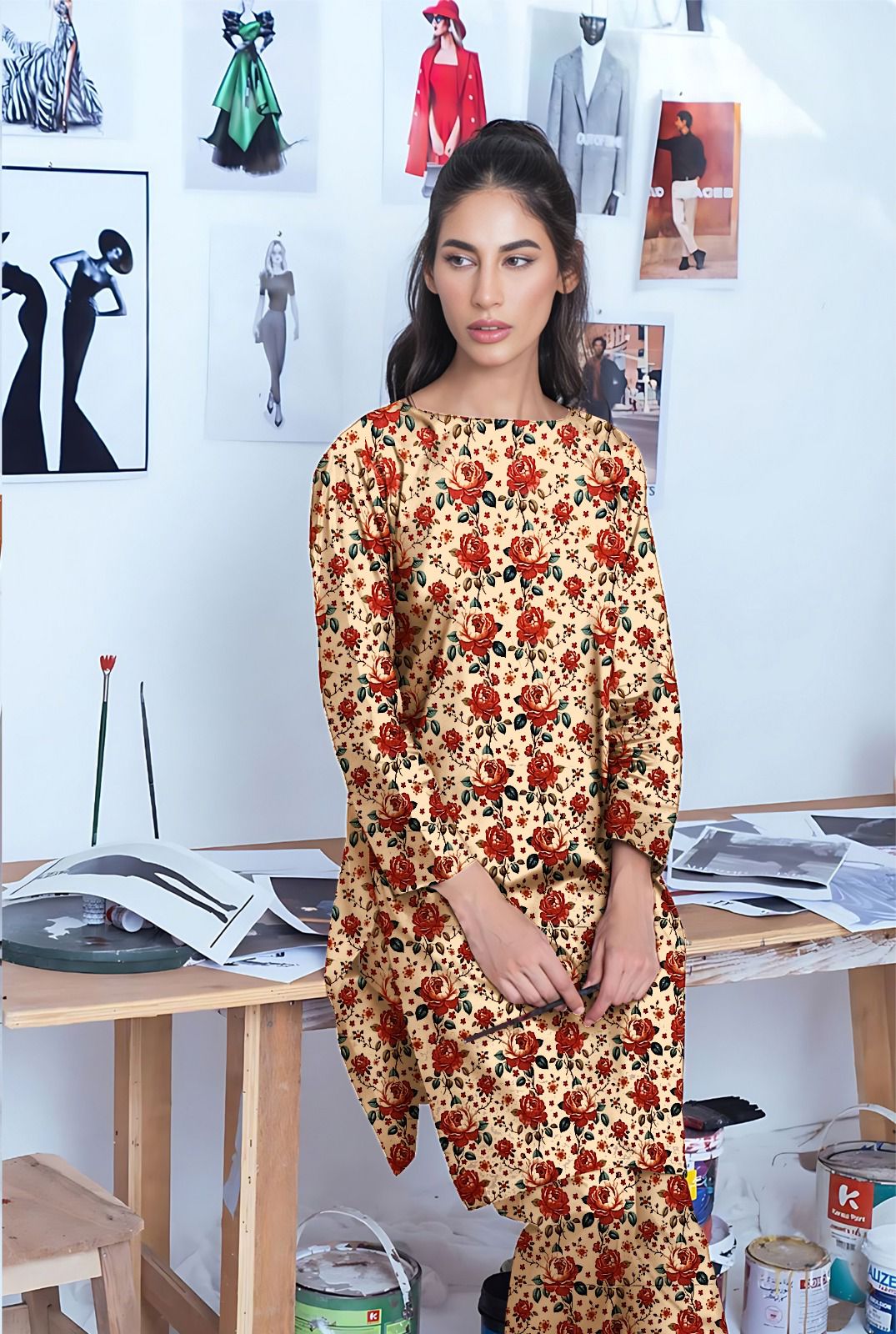 MARIA.B KHADDAR TWO PIECE