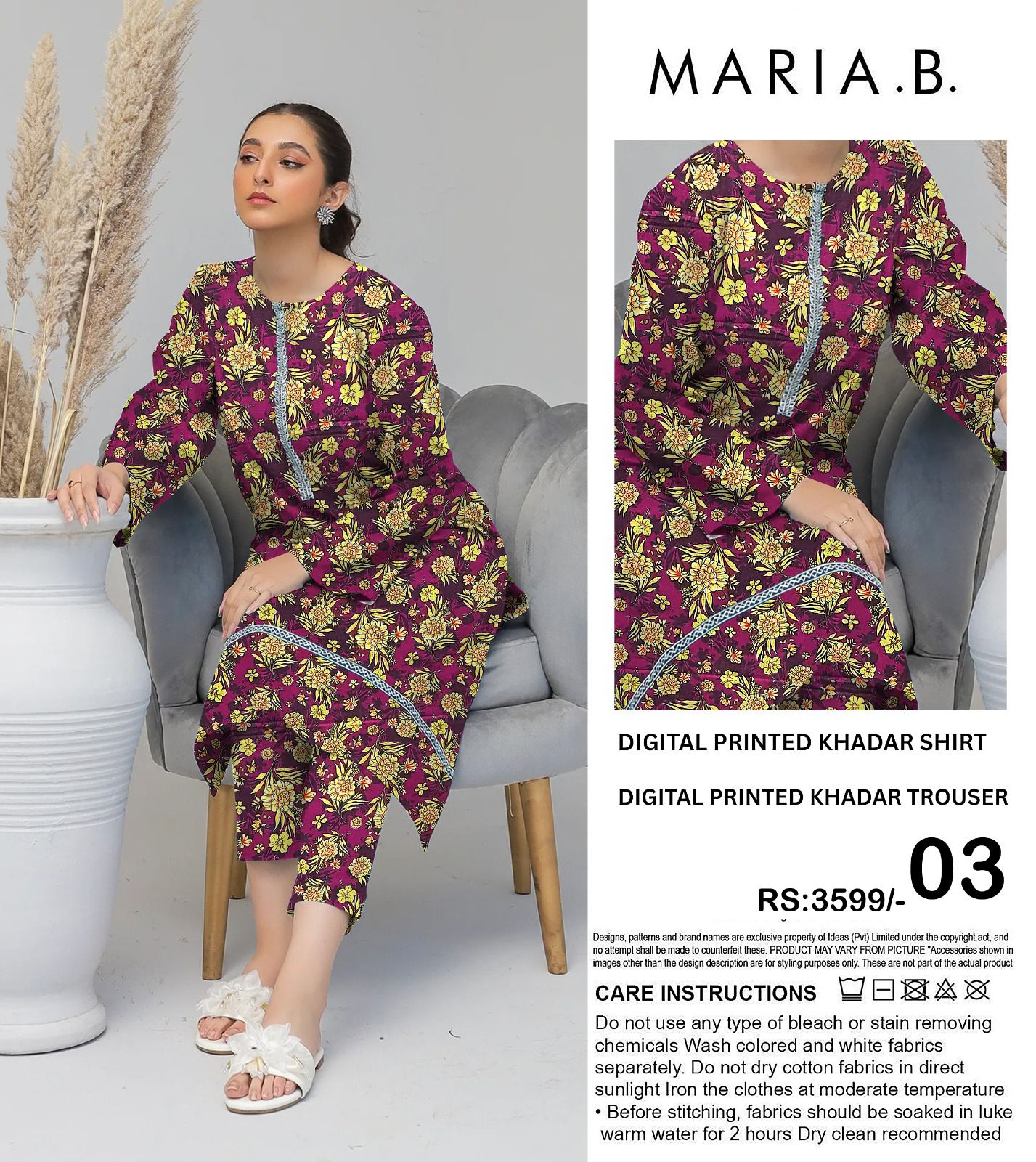 MARIA.B KHADDAR TWO PIECE