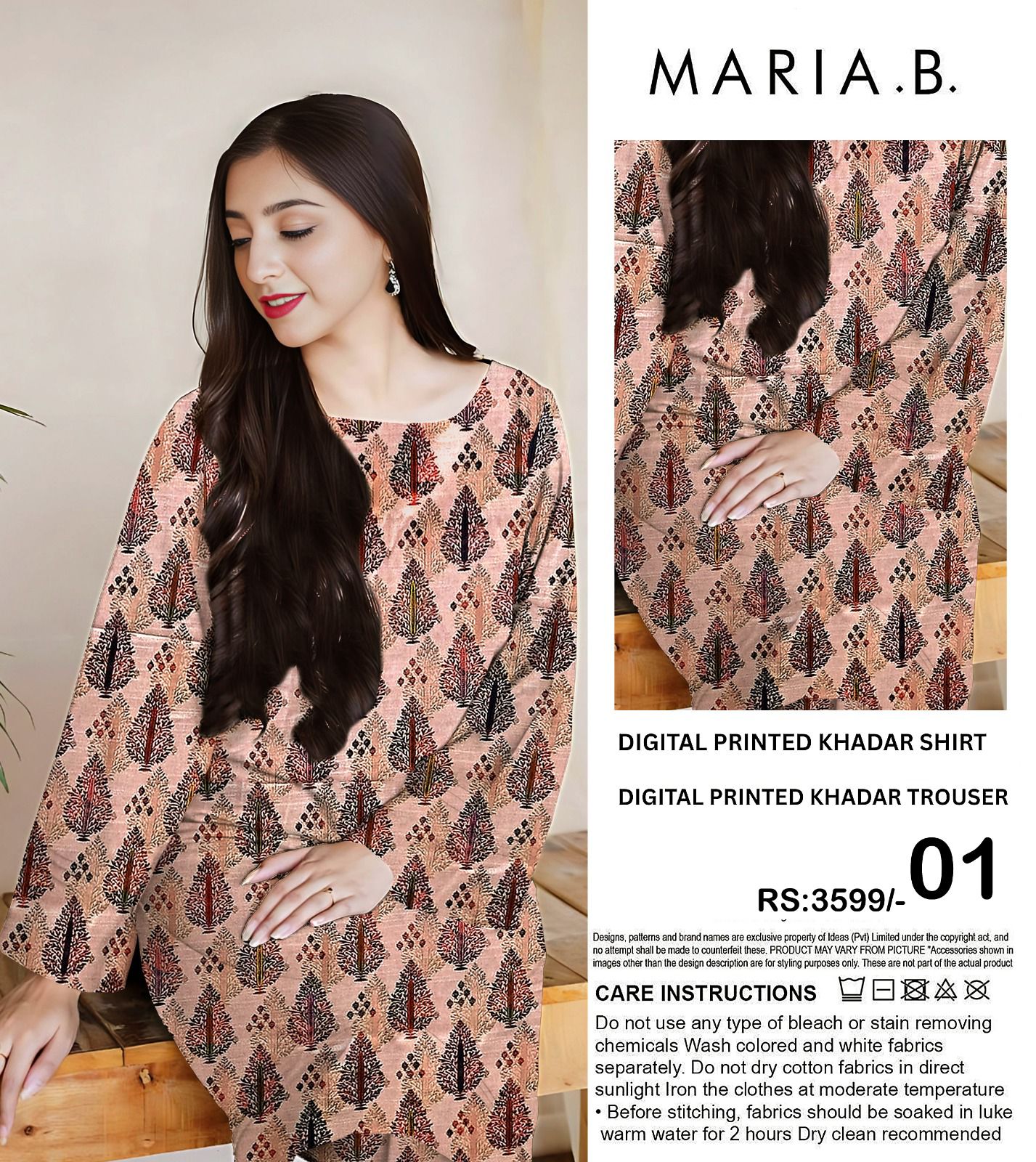 MARIA.B KHADDAR TWO PIECE