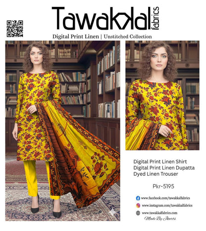 TAWAKAL LINEN THREE PIECE