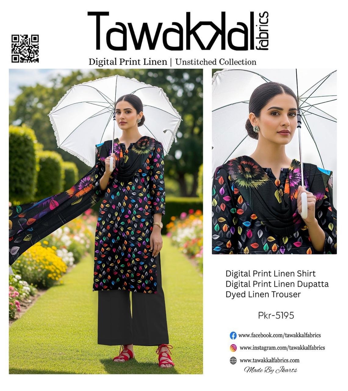 TAWAKAL LINEN THREE PIECE