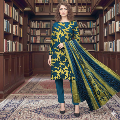 TAWAKAL LINEN THREE PIECE