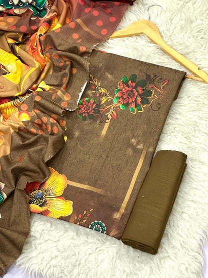 ZELLBURY KHADDAR THREE PIECE