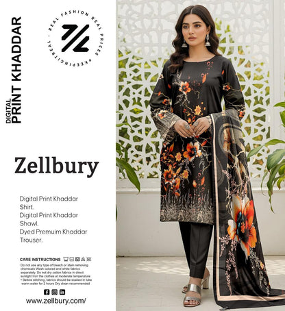 ZELLBURY KHADDAR THREE PIECE