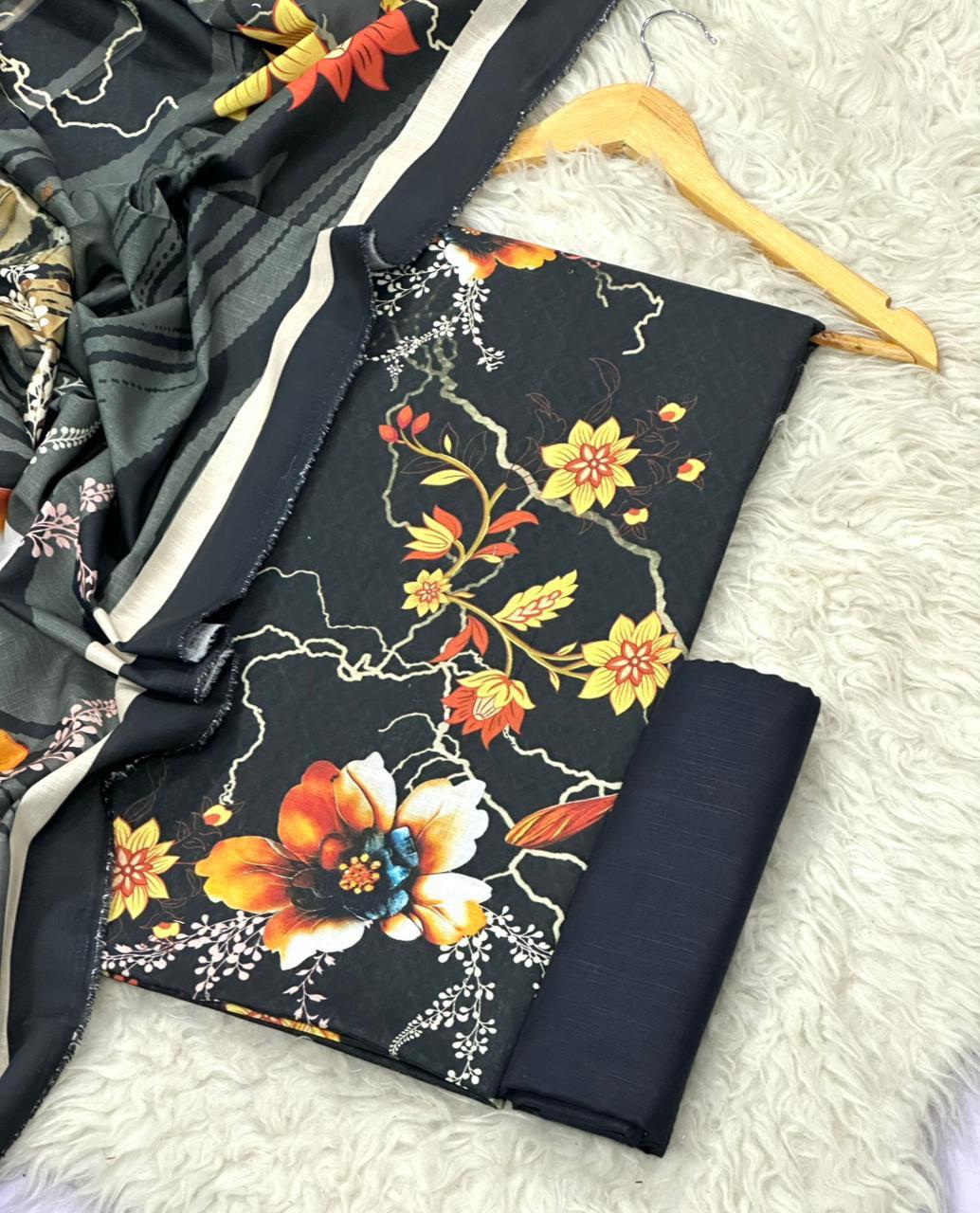 ZELLBURY KHADDAR THREE PIECE