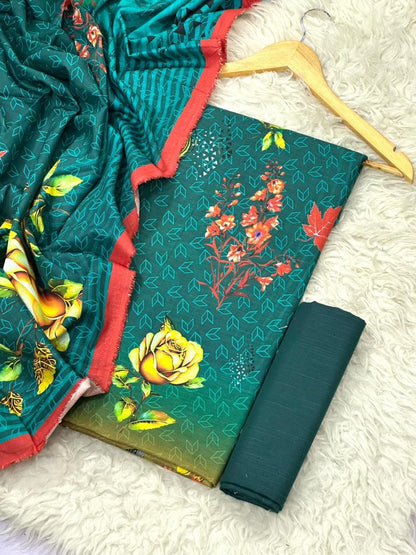 ZELLBURY KHADDAR THREE PIECE