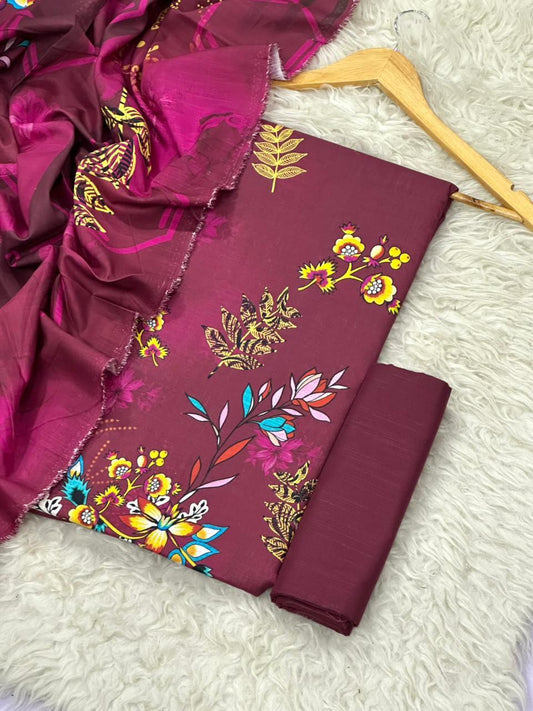 ZELLBURY KHADDAR THREE PIECE