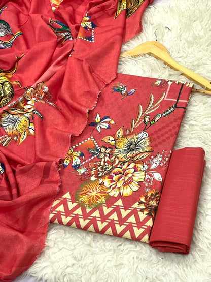 ZELLBURY KHADDAR THREE PIECE