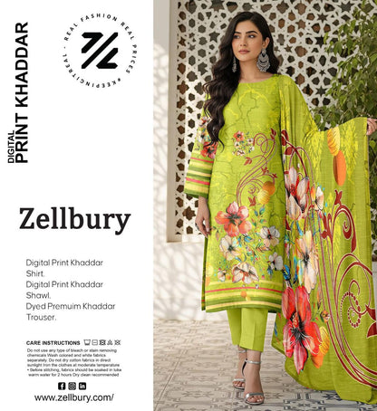 ZELLBURY KHADDAR THREE PIECE