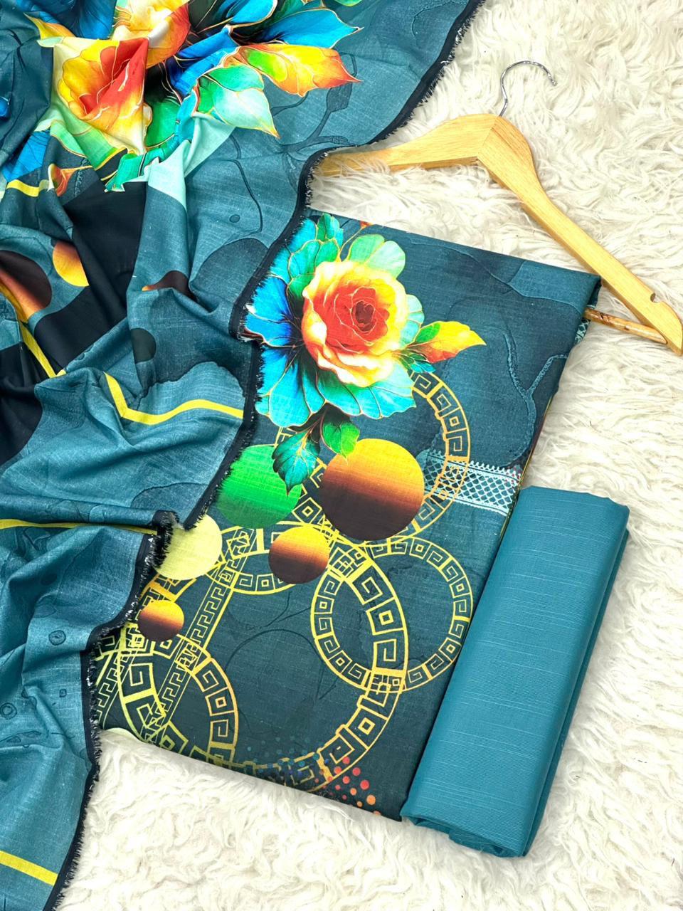 ZELLBURY KHADDAR THREE PIECE