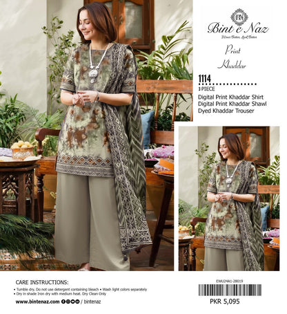 BINT E NAZ KHADDAR THREE PIECE